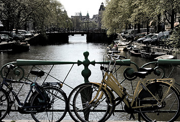 Image showing Bicycles in Amsterdam