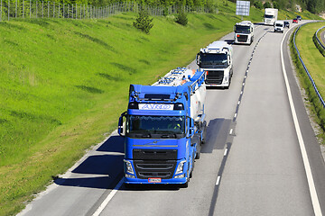 Image showing Freight Trucks on Freeway