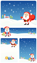 Image showing Christmas backgrounds set | Santa