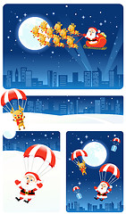 Image showing Christmas backgrounds: Santa & Rudolph