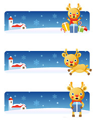 Image showing Christmas banners: Reindeer