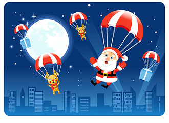 Image showing Santa Parachutist