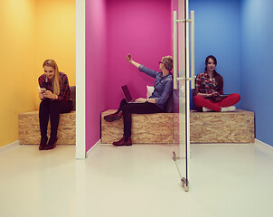 Image showing group of business people in creative working  space