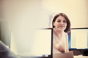 Image showing technology students group in computer lab school  classroom