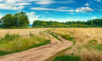 Image showing Winding country road