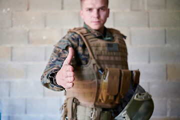 Image showing Soldier Extending Hand To Shake