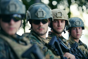 Image showing Soldier fighters standing together