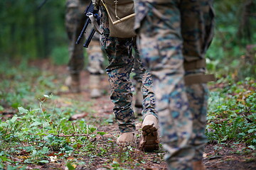 Image showing Modern warfare Soldiers  Squad  in battle