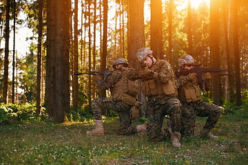 Image showing Soldier fighters standing together