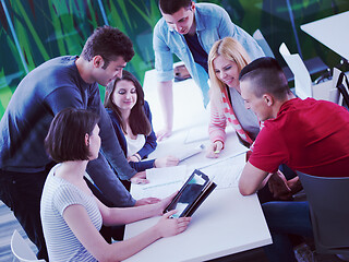 Image showing group of students study together in classroom