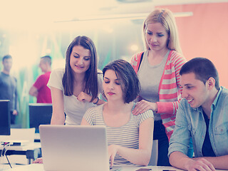 Image showing group of students study together in classroom