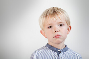 Image showing Portrait of a scandinavian young boy in studio