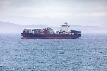 Image showing a container ship at the sea