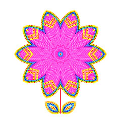 Image showing Decorative flower with abstract color pattern 