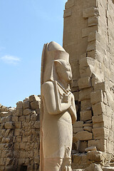 Image showing Statue of pharaoh Ramses II situated at Karnak Temple, Luxsor, E