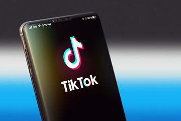 Image showing KYIV, UKRAINE-JUNE, 2020: Tiktok on Cellphone Screen. Social Media Concept