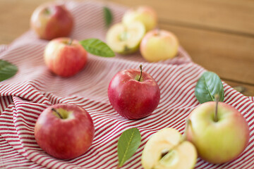 Image showing ripe red apples on wooden table