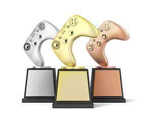 Image showing Gamer trophies on white background