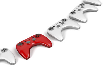 Image showing Unique red game controller