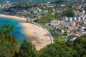 Image showing Aerial view of San Sebastian, Donostia, Spain on a beautiful summer day