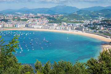 Image showing Aerial view of San Sebastian, Donostia, Spain on a beautiful summer day