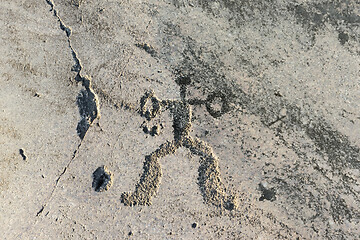 Image showing Fragment Of Onega Petroglyphs On The Granite Coast