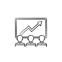 Image showing Business growth hand drawn sketch icon.