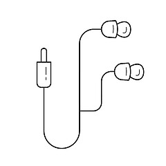 Image showing Mobile earphones line icon.