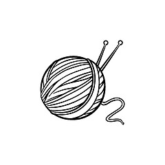 Image showing Thread with spokes hand drawn sketch icon.