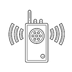 Image showing Walkie talkie vector line icon.