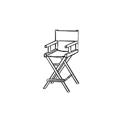 Image showing Movie director chair hand drawn sketch icon.