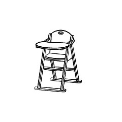 Image showing Barstool hand drawn sketch icon.