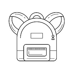 Image showing Backpack vector line icon.