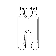 Image showing Baby romper vector line icon.