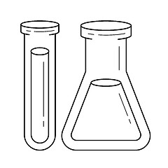 Image showing Test tubes line icon.