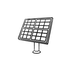 Image showing Solar panel hand drawn sketch icon.