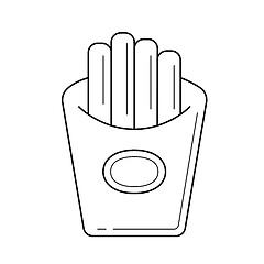 Image showing French fries vector line icon.