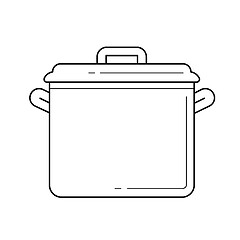 Image showing Saucepan vector line icon.