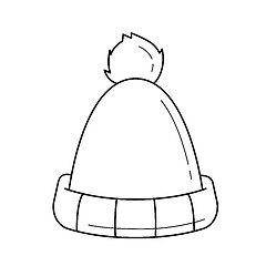 Image showing Winter hat vector line icon.