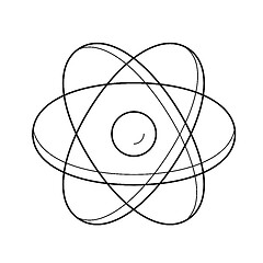Image showing Atom structure vector line icon.