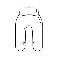 Image showing Baby pants vector line icon.