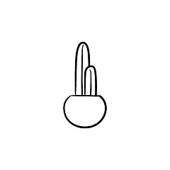 Image showing Cactus in a pot hand drawn sketch icon.