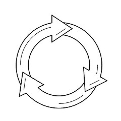 Image showing Reuse and refresh symbol vector line icon.