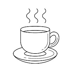 Image showing Coffee cup vector line icon.