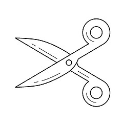 Image showing Scissors vector line icon.