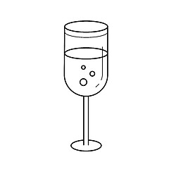 Image showing Champagne glass vector line icon.