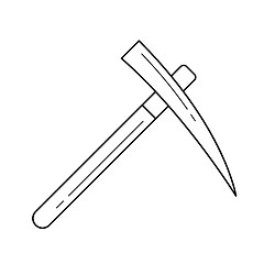 Image showing Pickaxe vector line icon.