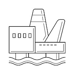 Image showing Offshore platform vector line icon.