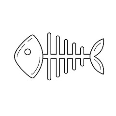 Image showing Rotten fish skeleton vector line icon.