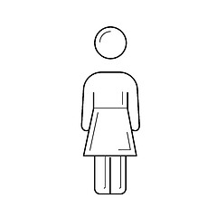 Image showing Woman person vector line icon.